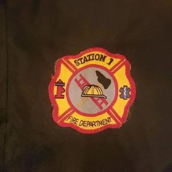 𝅺Crazy 8 Kids Black/Yellow Reflective Fireman Costume Coat - Picture 4 of 9